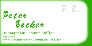 peter becker business card